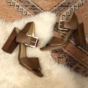 NWT Michael Kors Brown Heeled Sandals Size 7